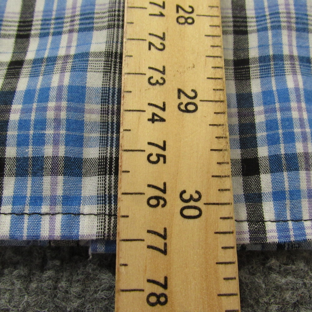Vintage Wrangler Shirt Mens Medium Plaid Western Snap Buttons Rodeo No Size Tag - Picture 10 of 10